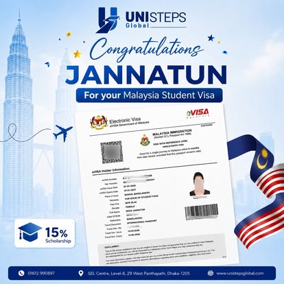 Jannatun Nesa Malaysia Student Visa Success - UniSteps Global